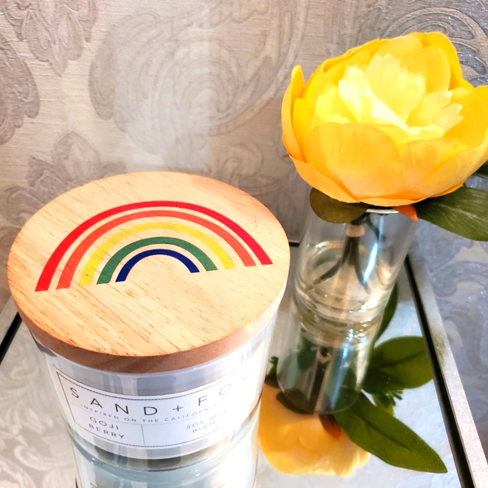 SAND + FOG Double Wick Candle Rainbow Lid